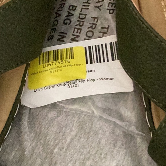 Olive Green Knot-Detail Flip-Flop - Yasirun - size 9(40) - new - Picture 4 of 8